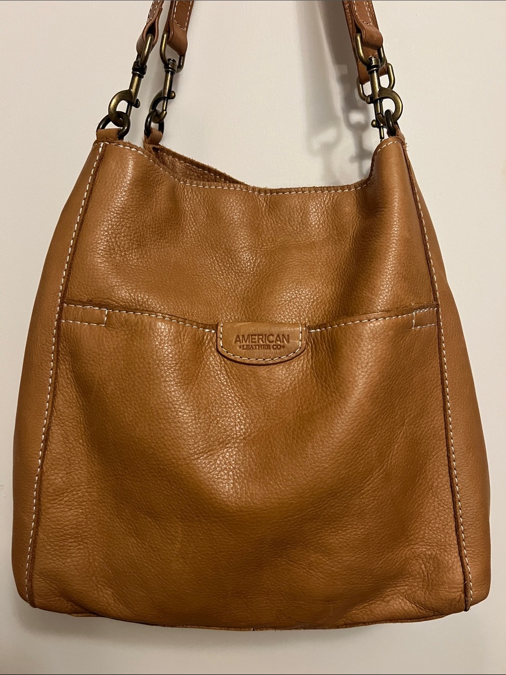 American Leather Co. Cognac Shoulder Bag - Slouchy Everyday Tote